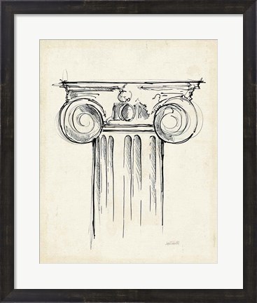 Framed Museum Sketches VII Off White Print