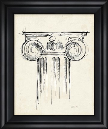 Framed Museum Sketches VII Off White Print