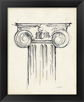 Framed Museum Sketches VII Off White Print