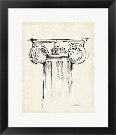 Framed Museum Sketches VII Off White Print