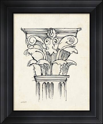 Framed Museum Sketches VI Off White Print