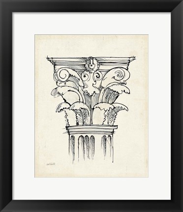 Framed Museum Sketches VI Off White Print