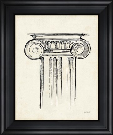 Framed Museum Sketches V Off White Print