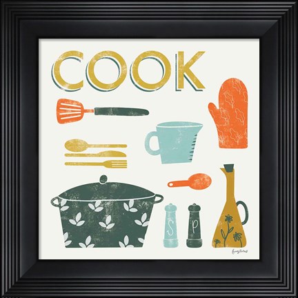 Framed Retro Kitchen III Print