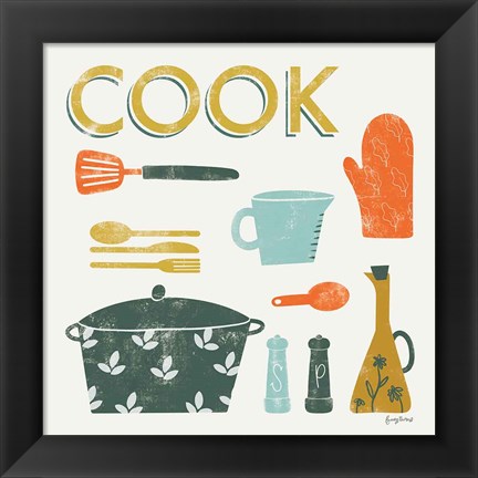 Framed Retro Kitchen III Print