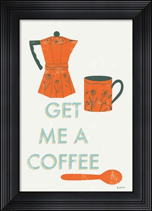 Framed Retro Kitchen Coffee I Print
