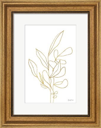 Framed Rooted Florals V Gold Print