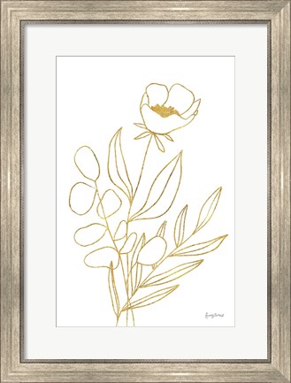 Framed Rooted Florals IV Gold Print