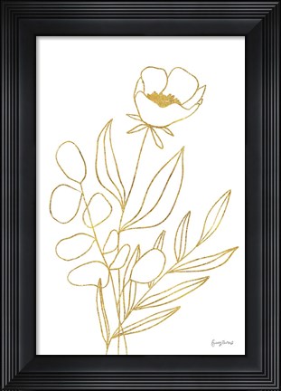 Framed Rooted Florals IV Gold Print
