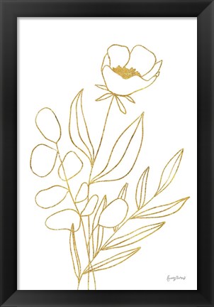 Framed Rooted Florals IV Gold Print