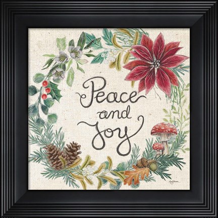 Framed Christmas Chalk IV Light Print