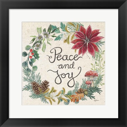 Framed Christmas Chalk IV Light Print