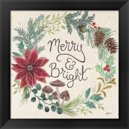 Framed Christmas Chalk III Light Print