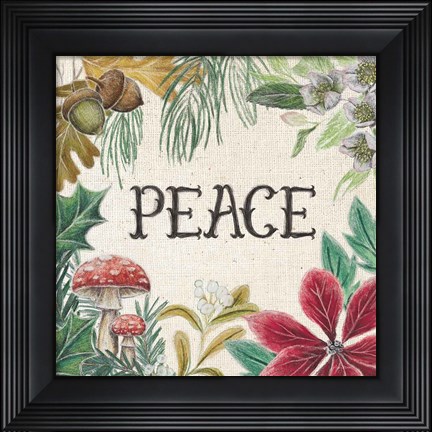 Framed Christmas Chalk II Light Print