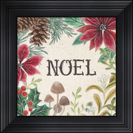 Framed Christmas Chalk I Light Print
