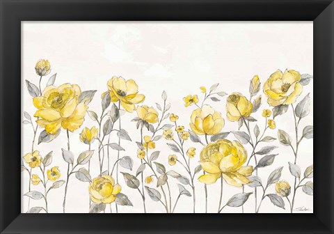 Framed Sunny Roses I No Words Print