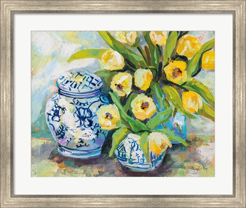 Framed Tulips Chinoiserie Print