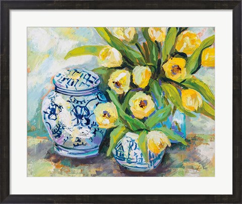 Framed Tulips Chinoiserie Print