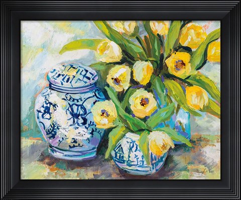 Framed Tulips Chinoiserie Print