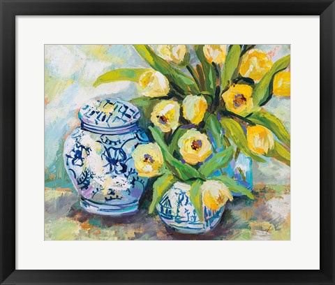 Framed Tulips Chinoiserie Print