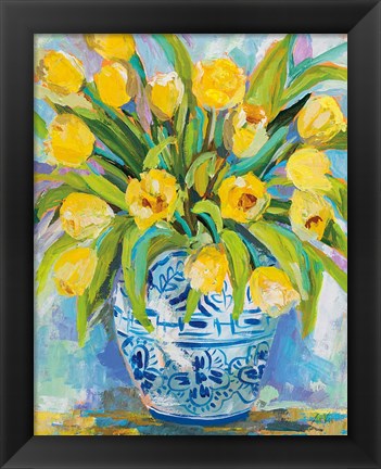 Framed Ginger Jar Tulips Print