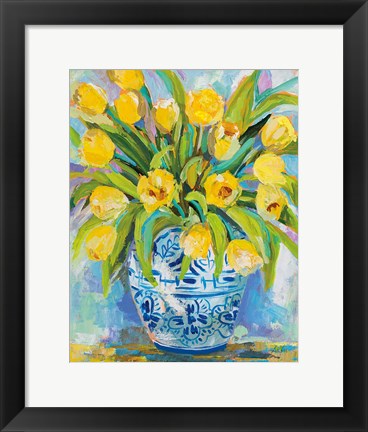 Framed Ginger Jar Tulips Print