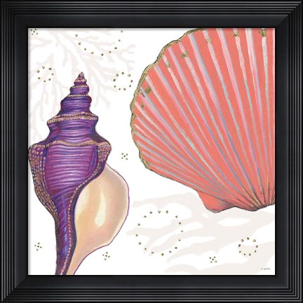 Framed Shimmering Shells I Print