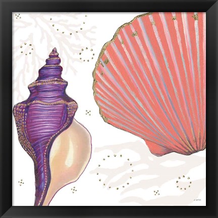 Framed Shimmering Shells I Print