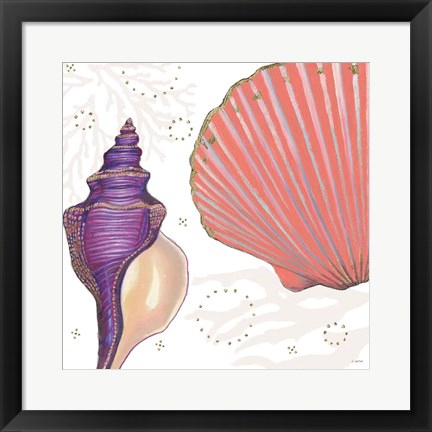 Framed Shimmering Shells I Print