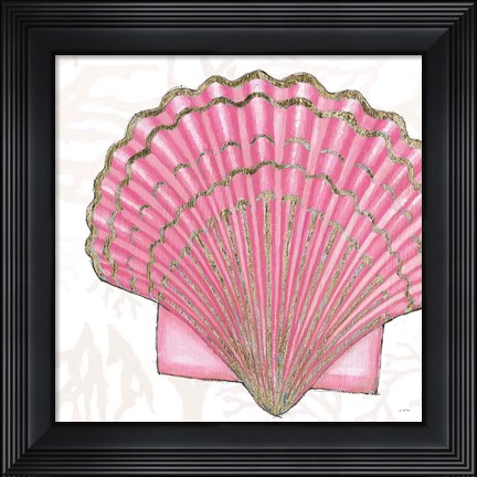 Framed Shimmering Shells V Print