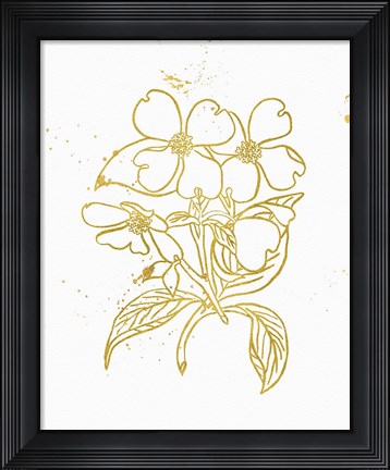 Framed Gold Blooms III Print