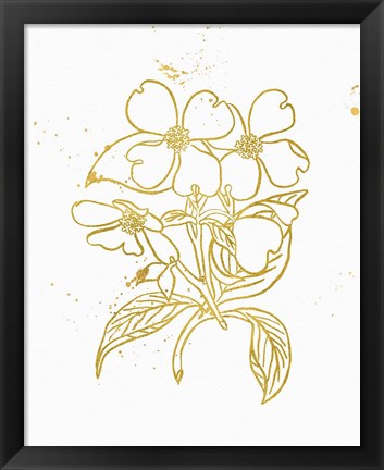 Framed Gold Blooms III Print