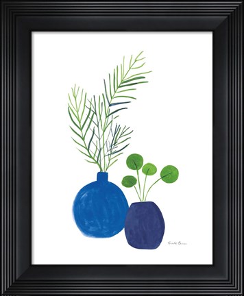 Framed Potted I Indigo Print