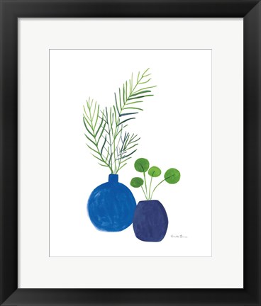 Framed Potted I Indigo Print