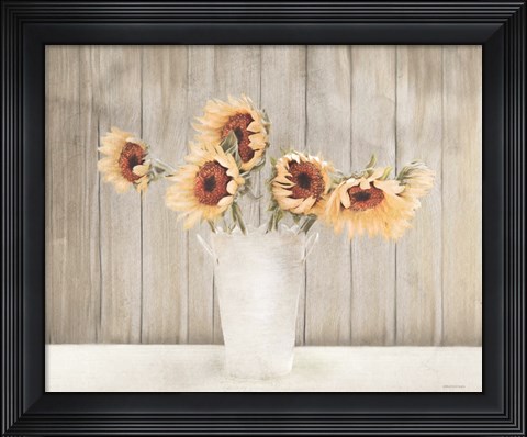 Framed Country Sunflower Vase Print
