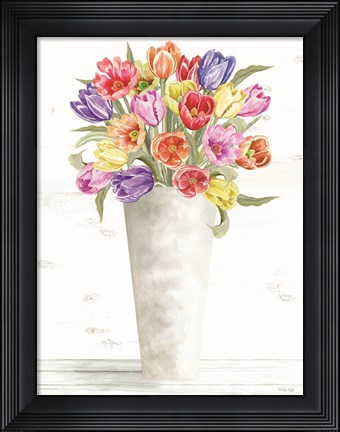 Framed Colorful Tulip Bouquet Print