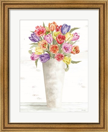 Framed Colorful Tulip Bouquet Print
