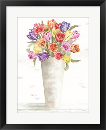 Framed Colorful Tulip Bouquet Print