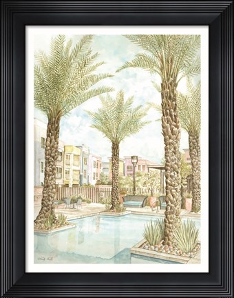 Framed Pool and Palms Print