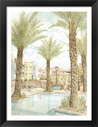 Framed Pool and Palms Print
