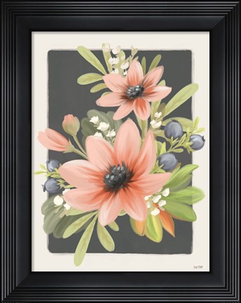 Framed Floral Blueberries II Print