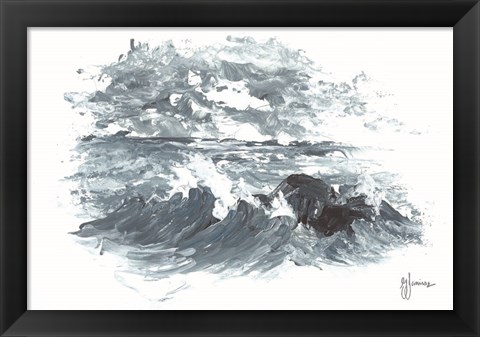 Framed Crashing Waves Print