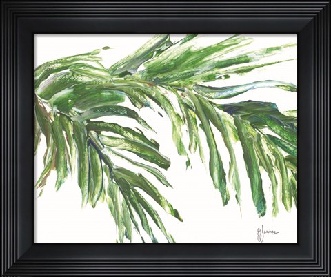 Framed Green Palm Leaves Print