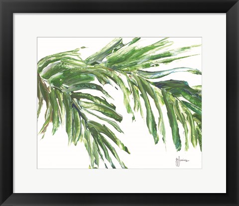 Framed Green Palm Leaves Print