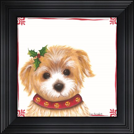 Framed Christmas Puppy Print