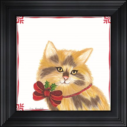 Framed Christmas Kitten Print
