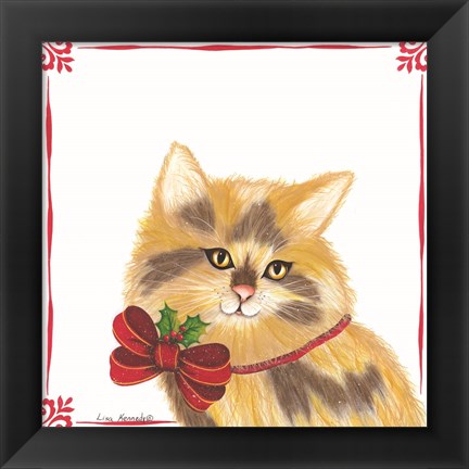 Framed Christmas Kitten Print