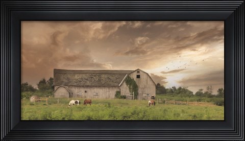 Framed Sunset Grazing Print
