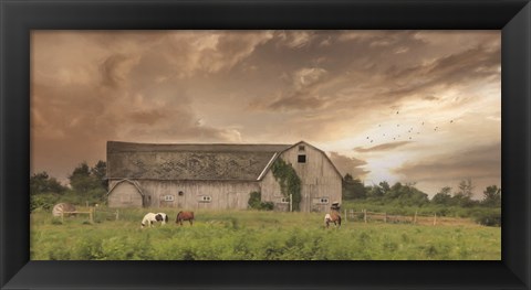 Framed Sunset Grazing Print