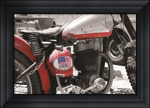 Framed Route 66 Motorcycle Print